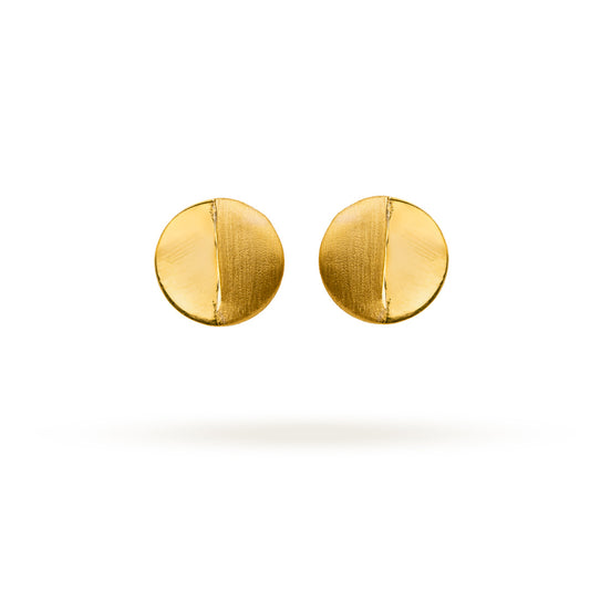 Half-Gloss Round Gold Earrings