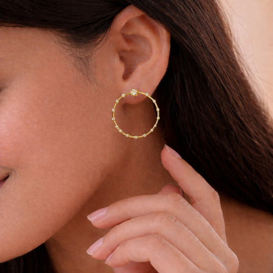 HaloDot Diamond Hoops