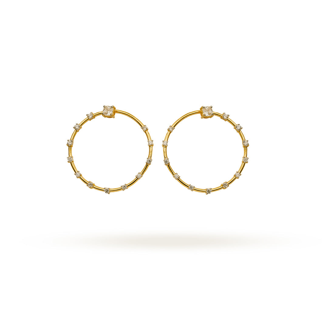 HaloDot Diamond Hoops