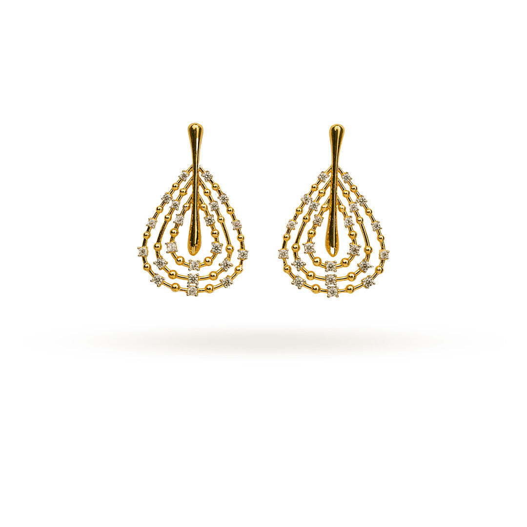 Cascading Teardrop Sparkle Studs