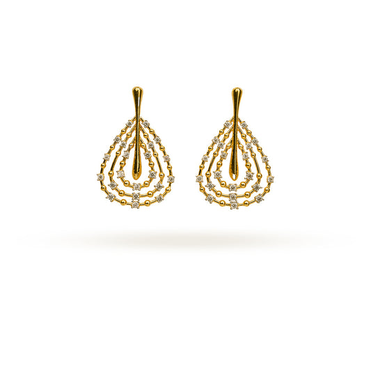 Cascading Teardrop Sparkle Studs