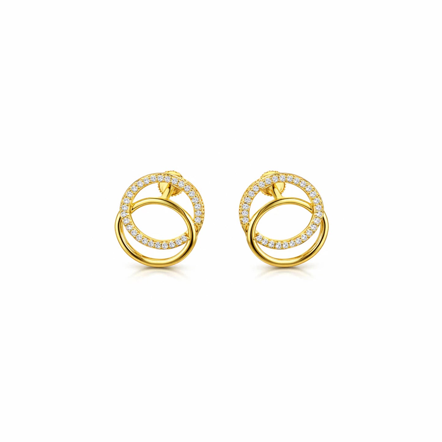 Infinity Halo Loop Studs – 18K Gold