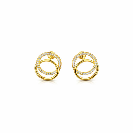 Infinity Halo Loop Studs – 18K Gold