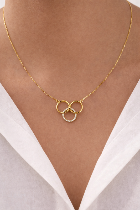 Interlocking Circles Gold Necklace