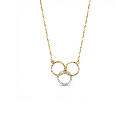 Interlocking Circles Gold Necklace