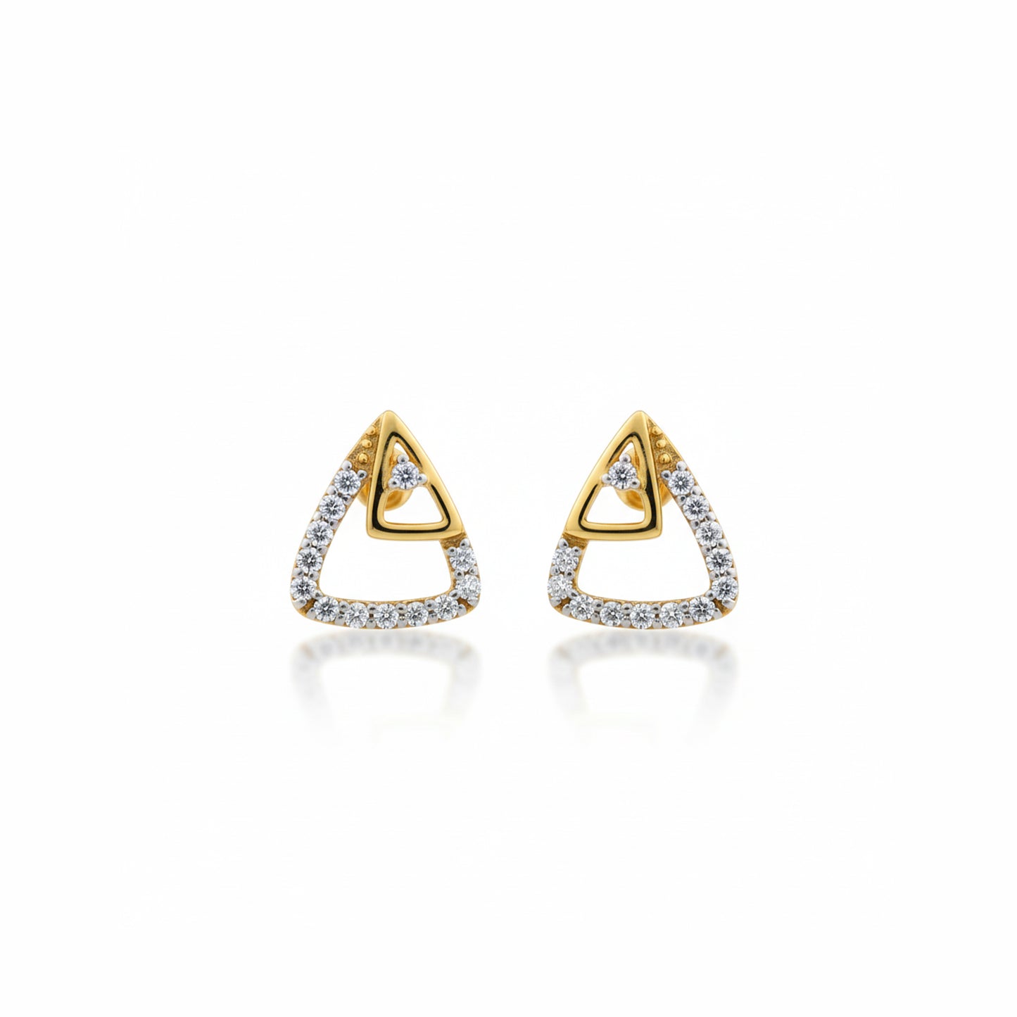 Layered Triangle Diamond Studs