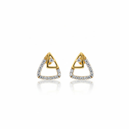 Layered Triangle Diamond Studs