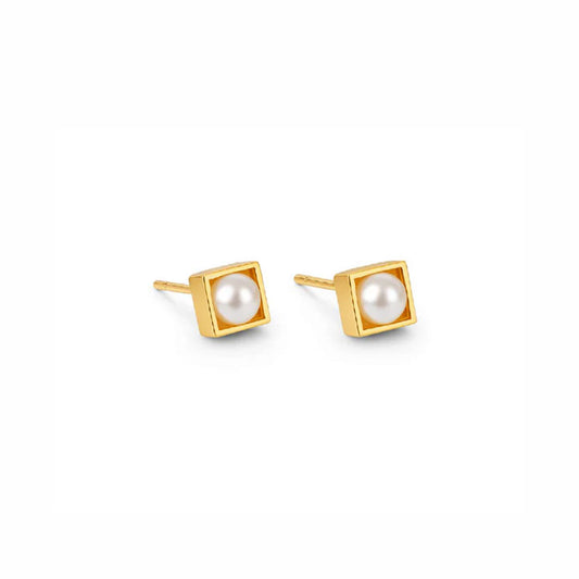 PearlCube Gold Studs