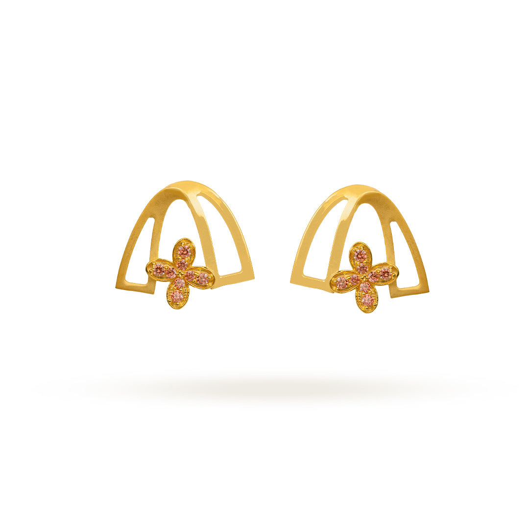 Pink Blossom Crown Studs