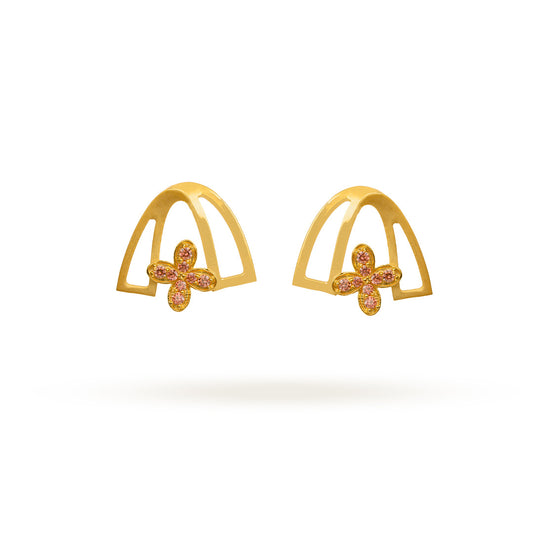 Pink Blossom Crown Studs