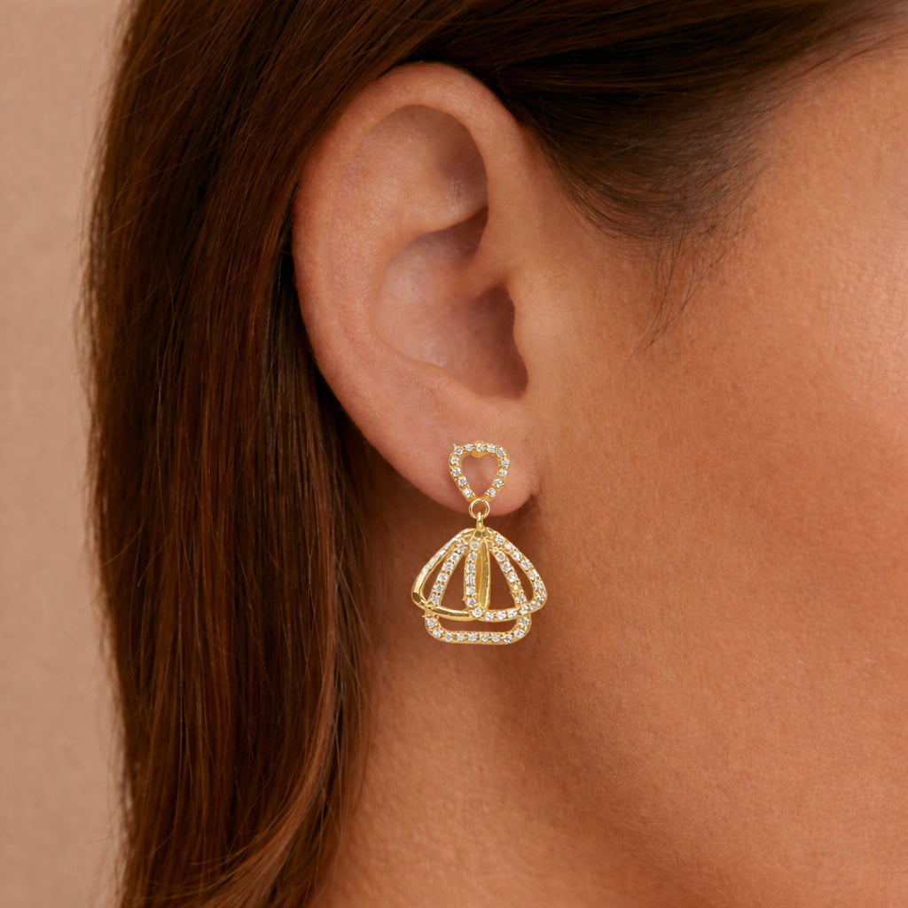 Radiant Bell-Shaped Drop Earrings