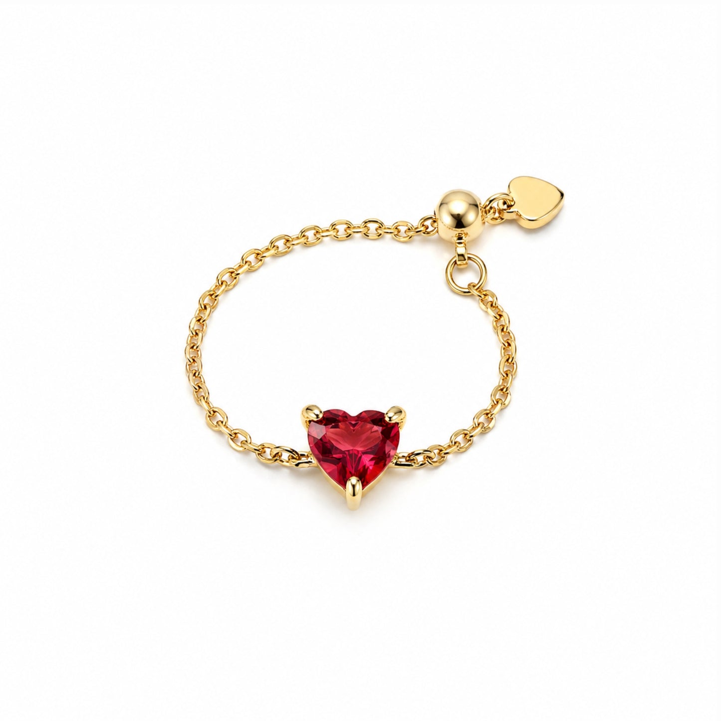 Red Heart Adjustable Ring