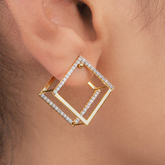 Sparkle Frame Square Studs