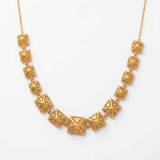 Square-Cut Gold Necklace