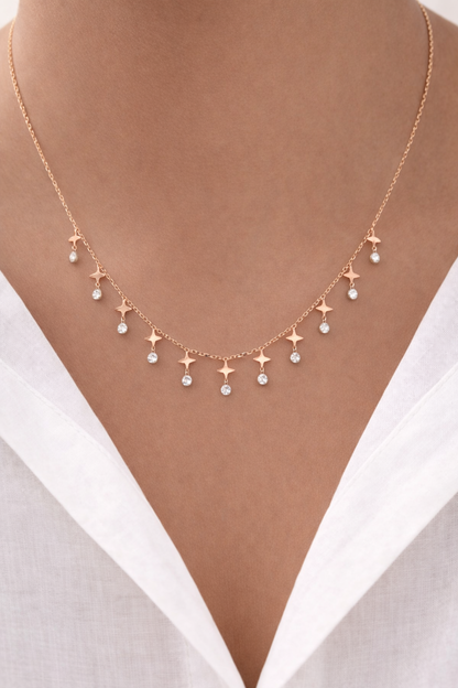 Starlit Grace Charm Necklace