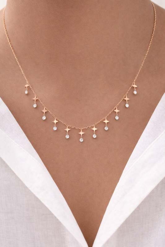 Starlit Grace Charm Necklace