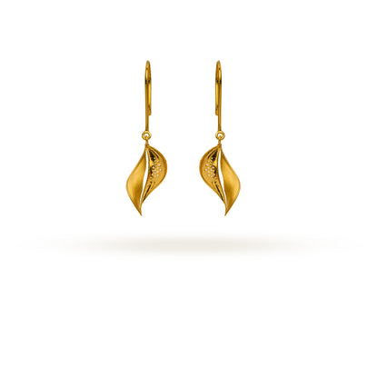 Twin Petal Flow Dangle Earrings