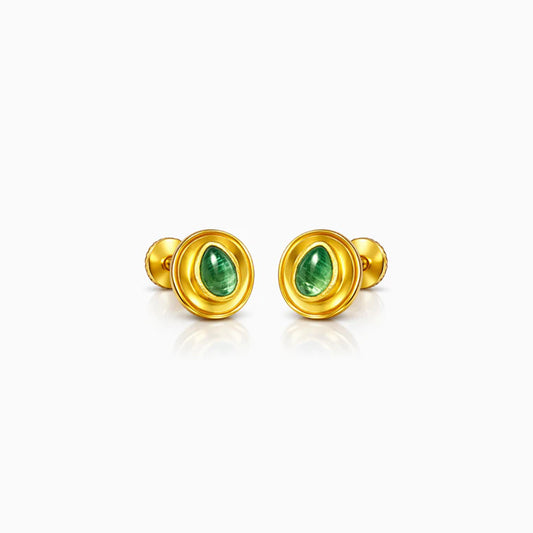 VerdéGlow Gold Studs